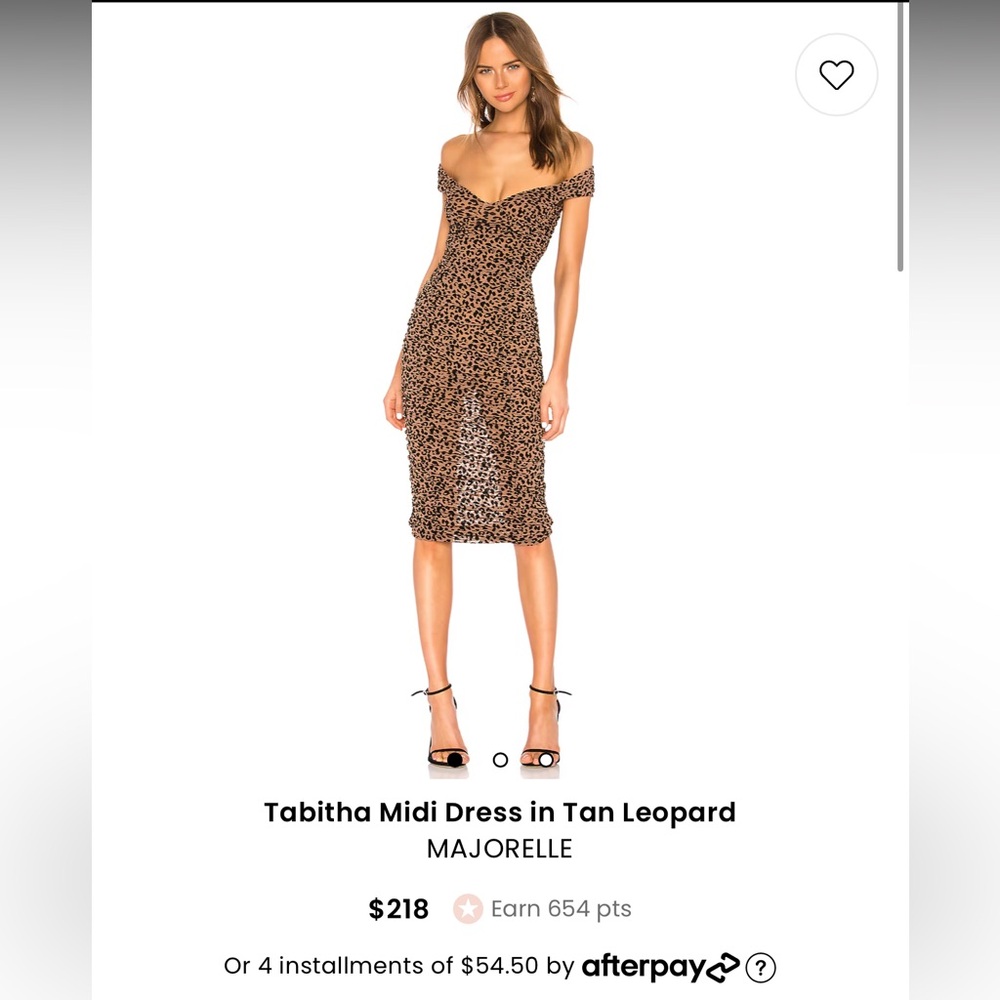 Tabitha Midi Dress in Tan Leopard
MAJORELLE